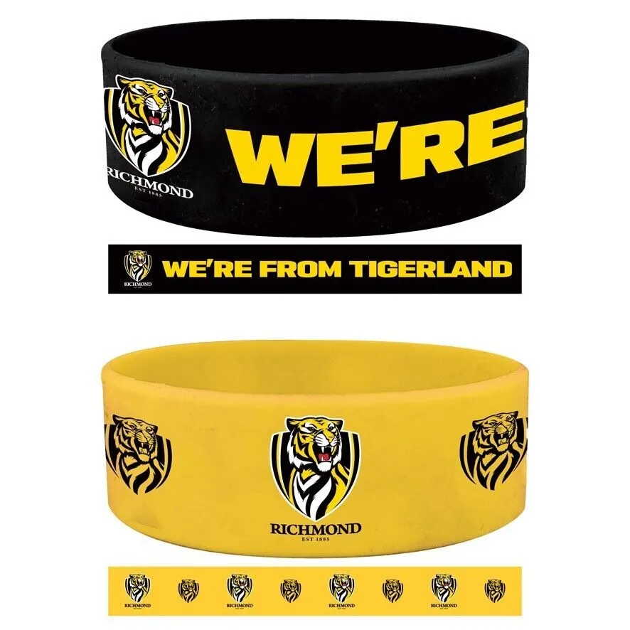 AFL Wrist Bands Set of 2 - Richmond Tigers - Set of Two - Silicone Band