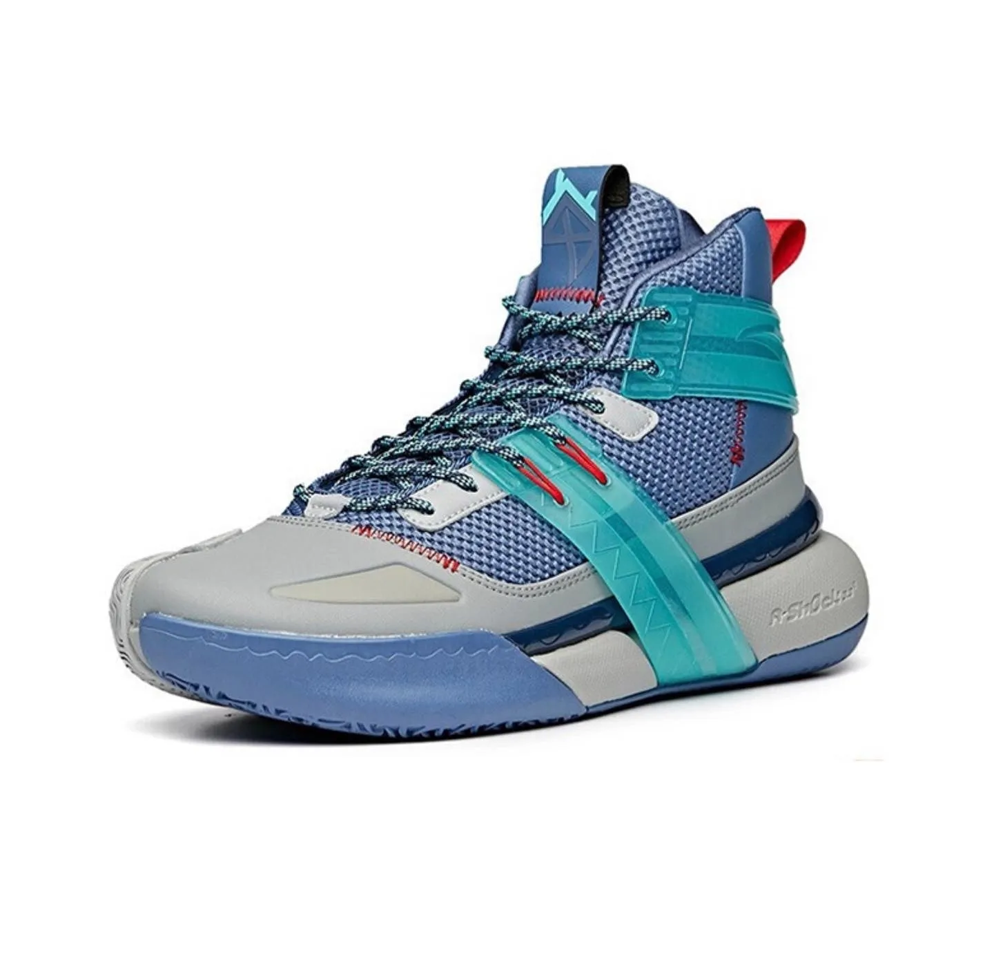 Anta Quick Fight 4 High Basketball Shoes - Blue/Gray