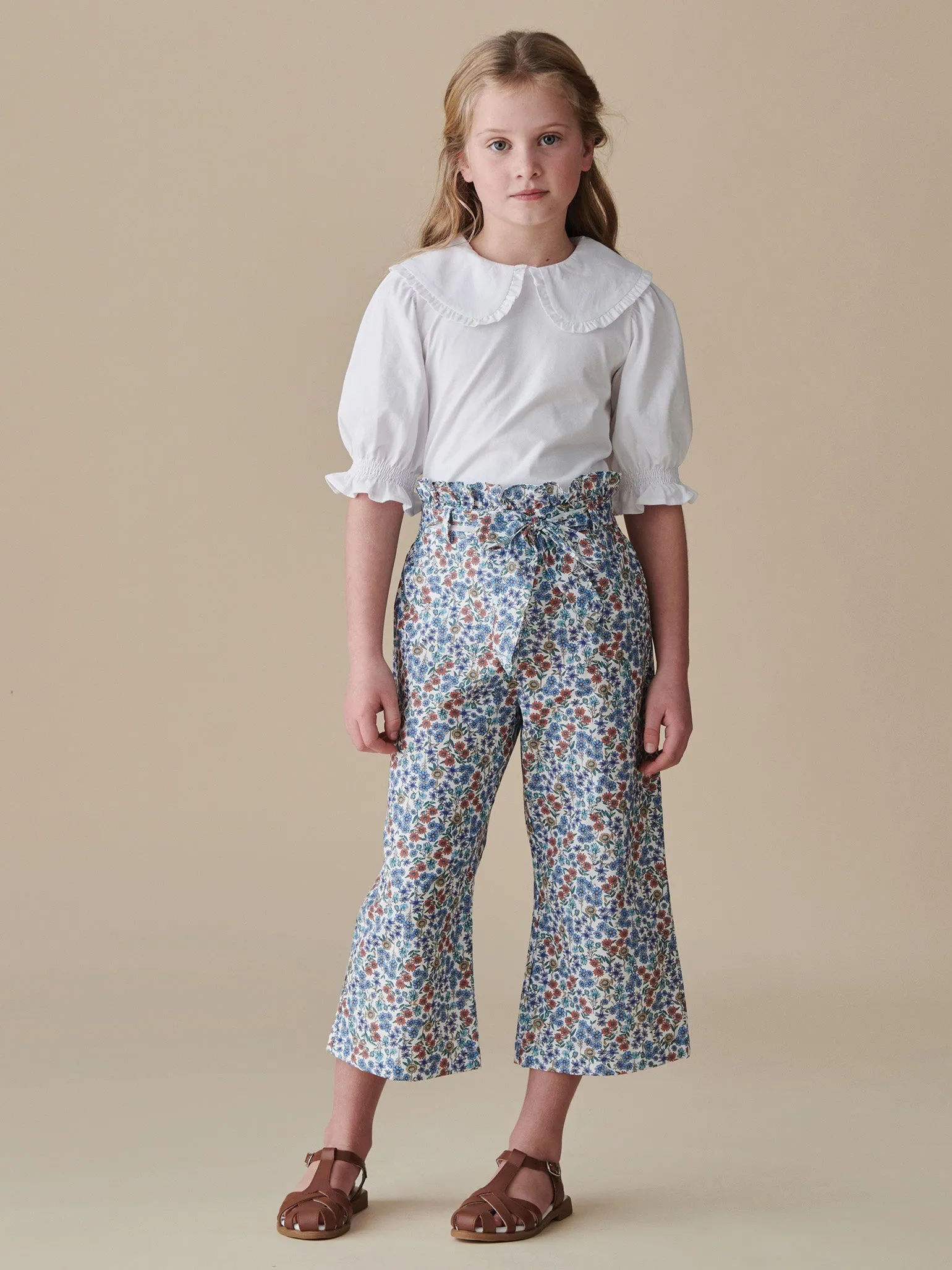 Blue Floral Roda Girl Pants