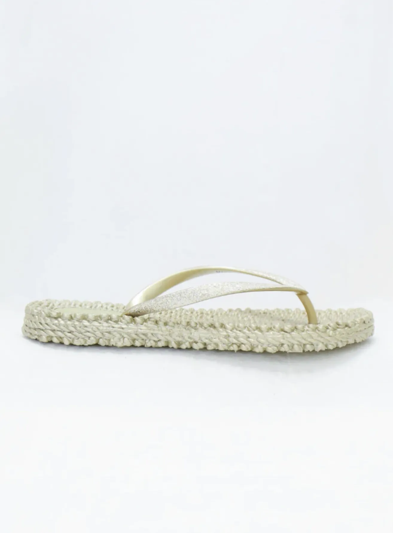 Cheerful Sparkle Flip Flops, Platinum