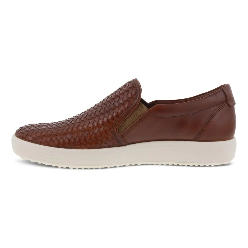 Ecco Women's Soft 7 Woven Slip-On - Cognac