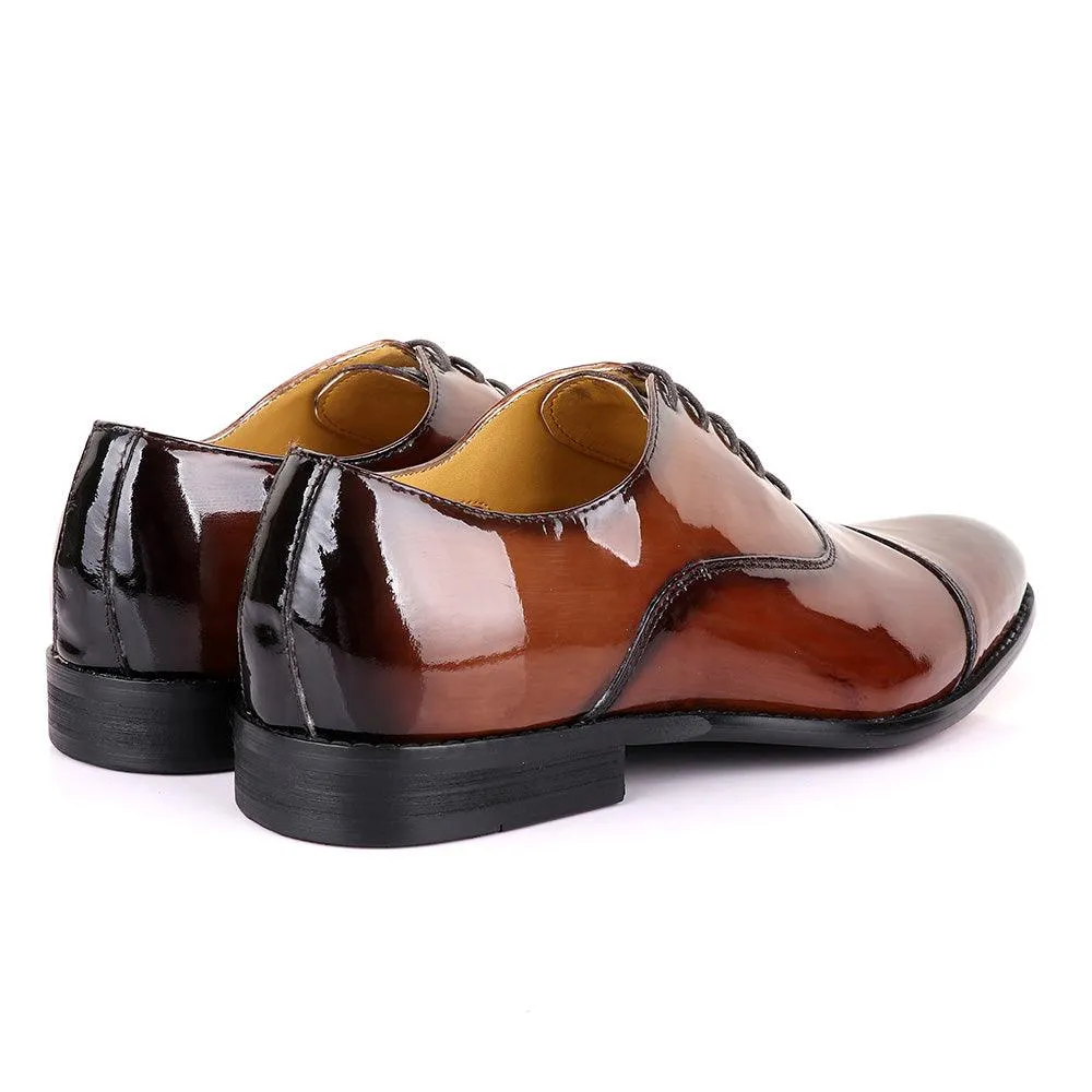 John Mendson Laceup Wetlips Brown Leather Shoe