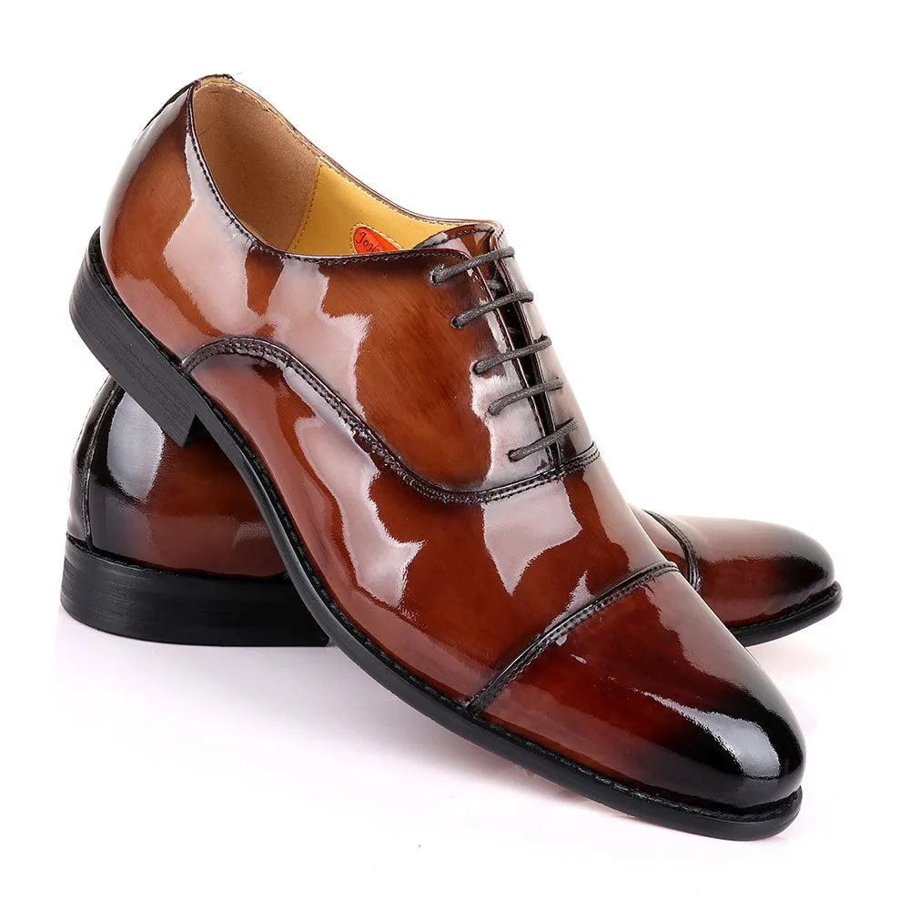 John Mendson Laceup Wetlips Brown Leather Shoe