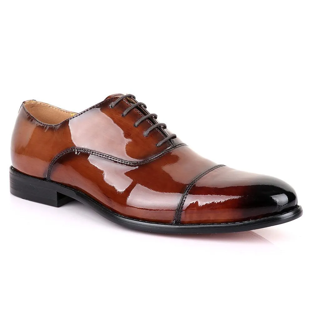 John Mendson Laceup Wetlips Brown Leather Shoe