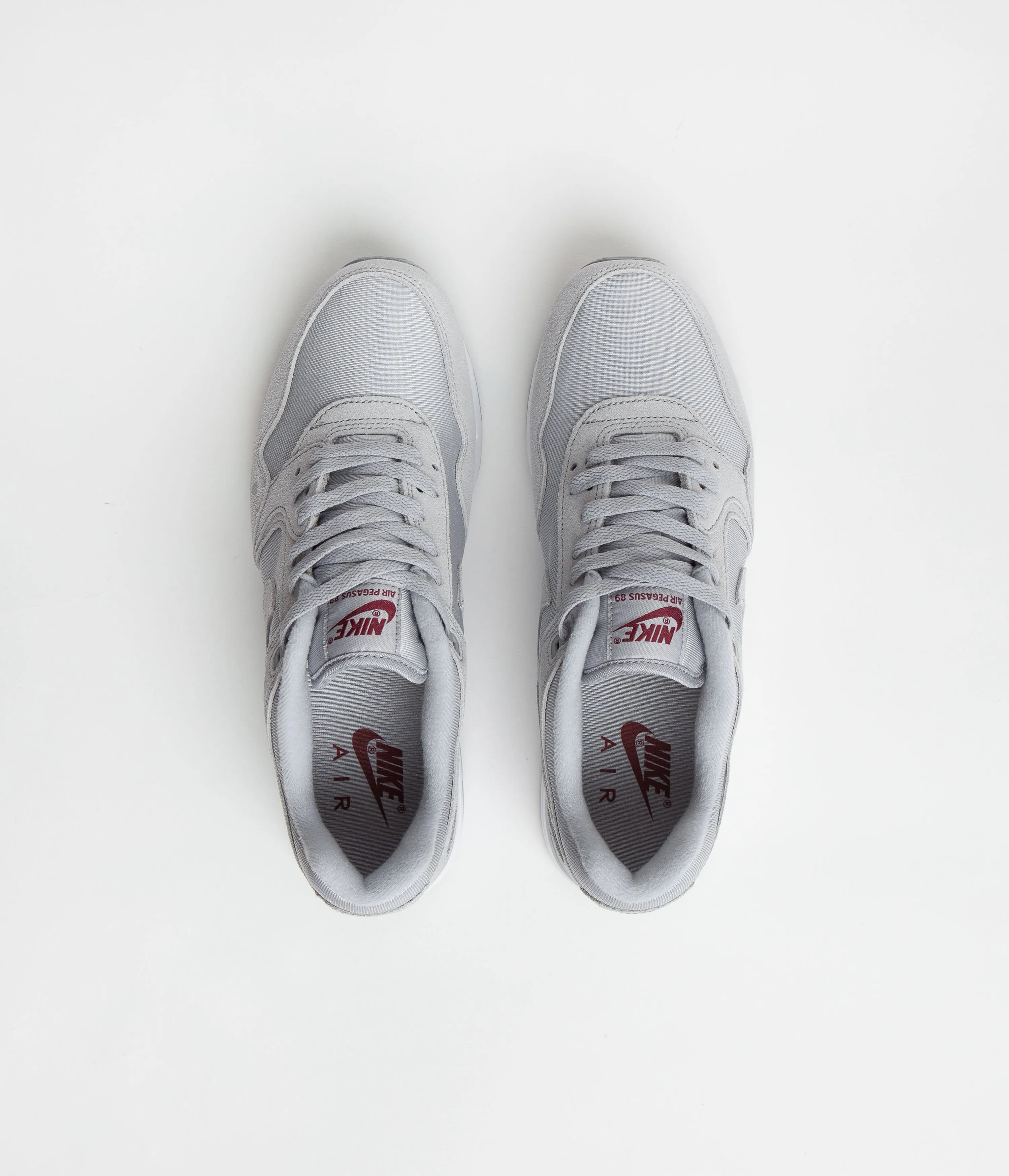 Nike Air Pegasus 89 Shoes - Wolf Grey / Wolf Grey - Team Red - White