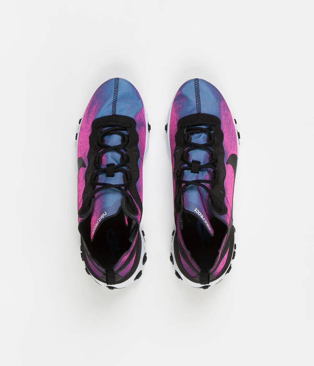 Nike React Element 55 Premium Shoes - Black / Black - Laser Fuchsia - White