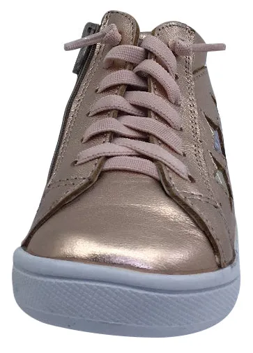 Old Soles Girl's Star Shiny Copper Hightop Elastic Laces