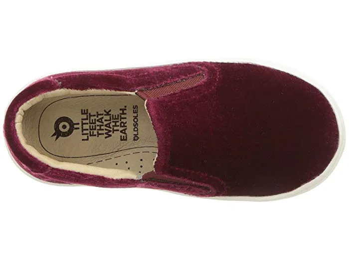 Old Soles Girl's Velvey Hoff Velvet Slip On, Red