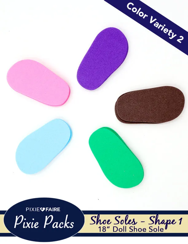 Pixie Packs SHAPE 1 Pre-cut Shoe Soles 2mm Color Variety 2