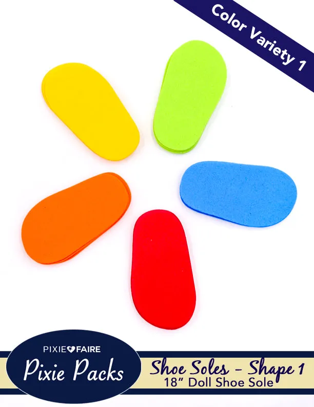 Pixie Packs SHAPE 1 Pre-cut Shoe Soles  Color Variety 1