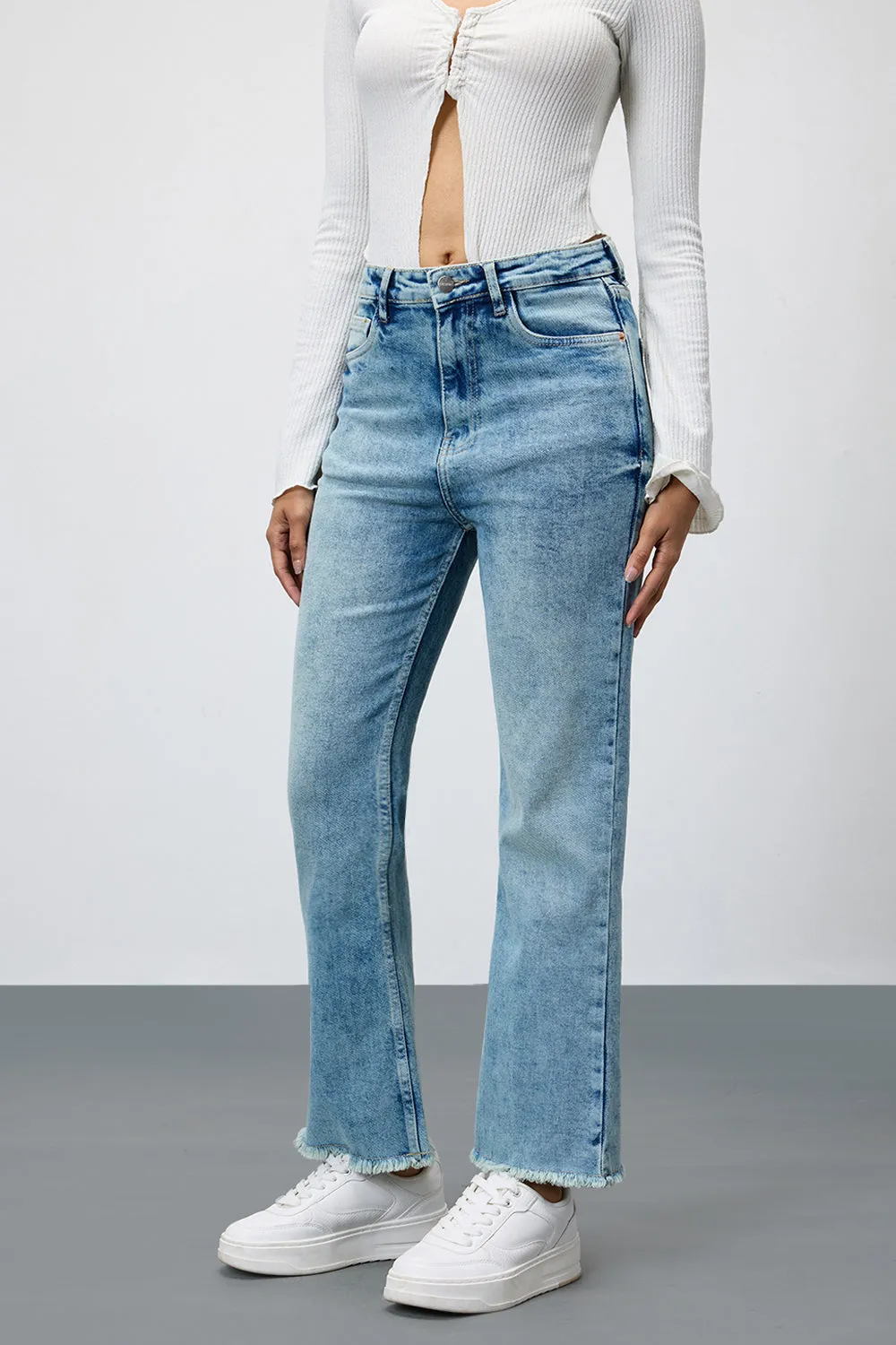 Retro Cropped Bootcut Jeans