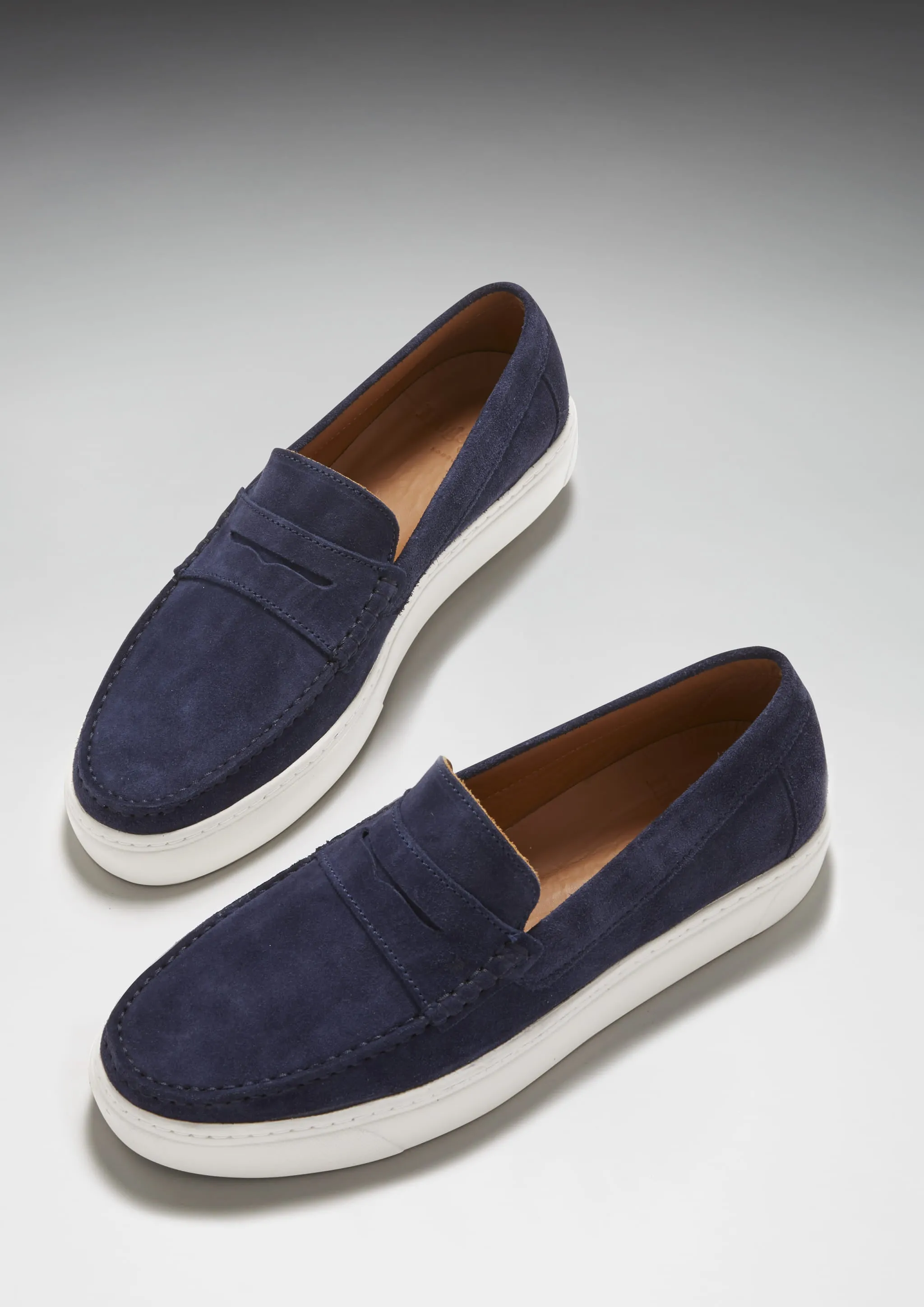 Slip-on Sneaker Loafers, navy blue suede