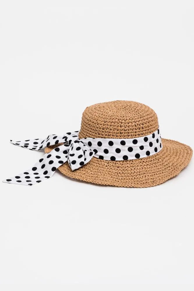 Stella and Gemma Malta Polka Dot Soft Hat Brown