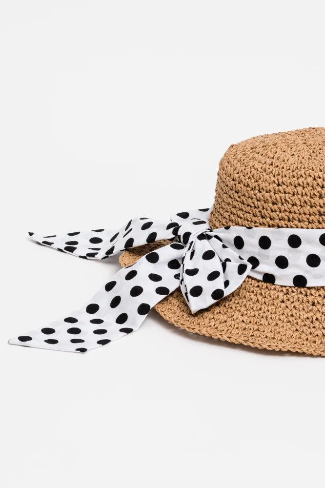 Stella and Gemma Malta Polka Dot Soft Hat Brown