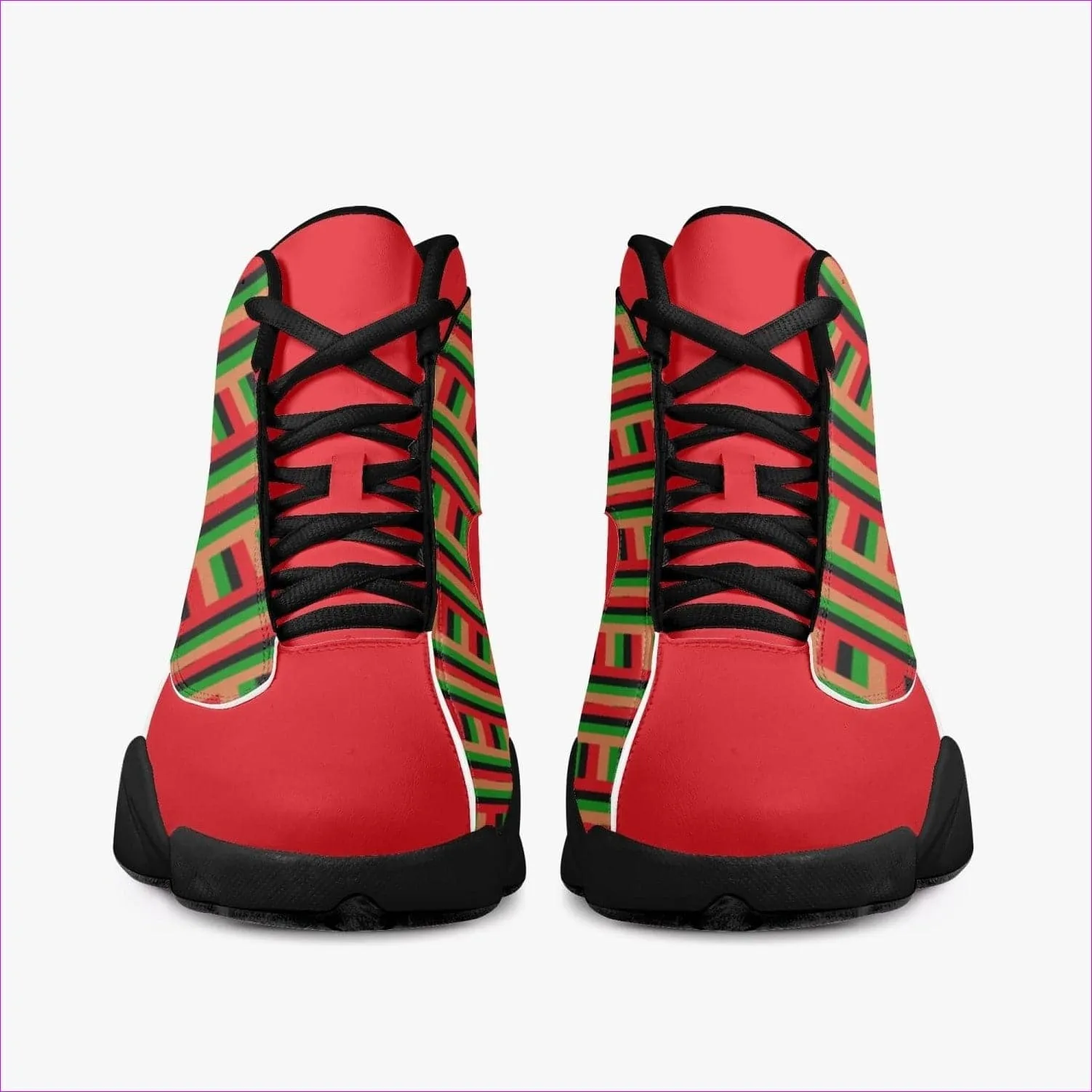 Striped Galore High-Top Leather Basketball Sneakers