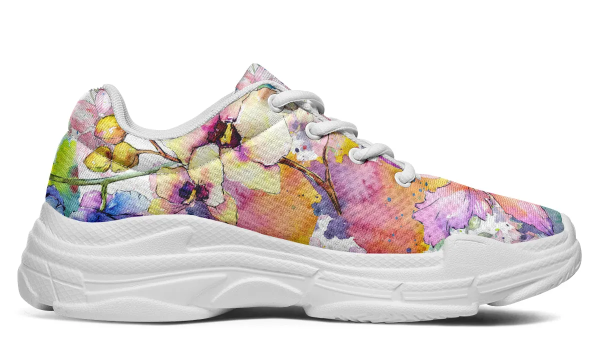 Watercolour Flowers Chunky Sneakers