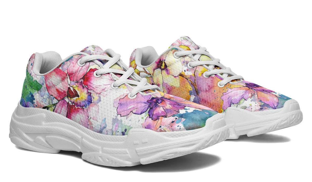 Watercolour Flowers Chunky Sneakers