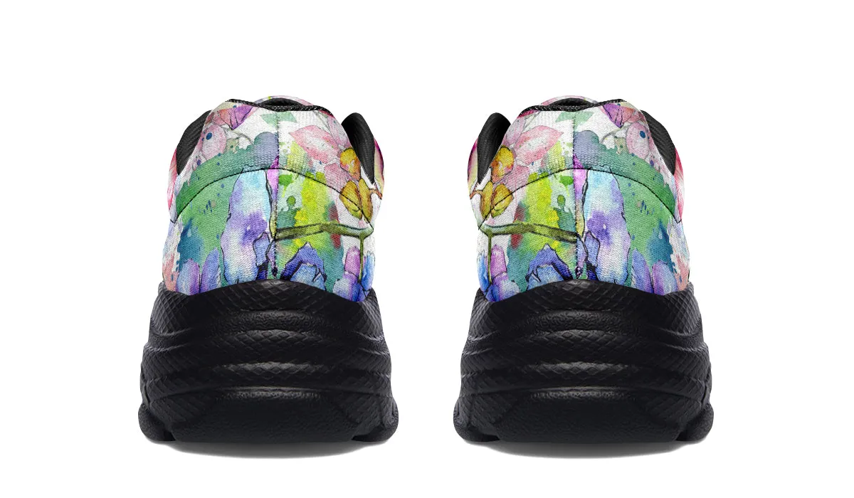 Watercolour Flowers Chunky Sneakers