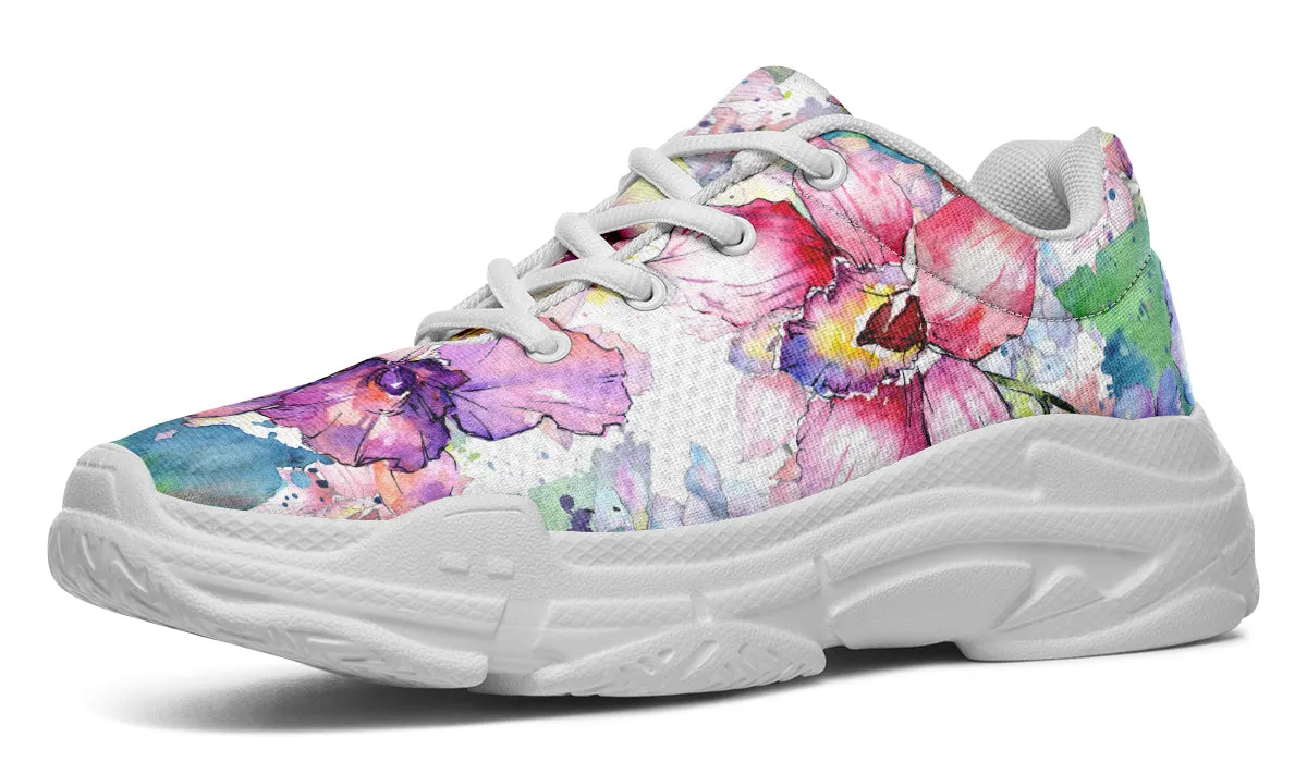 Watercolour Flowers Chunky Sneakers