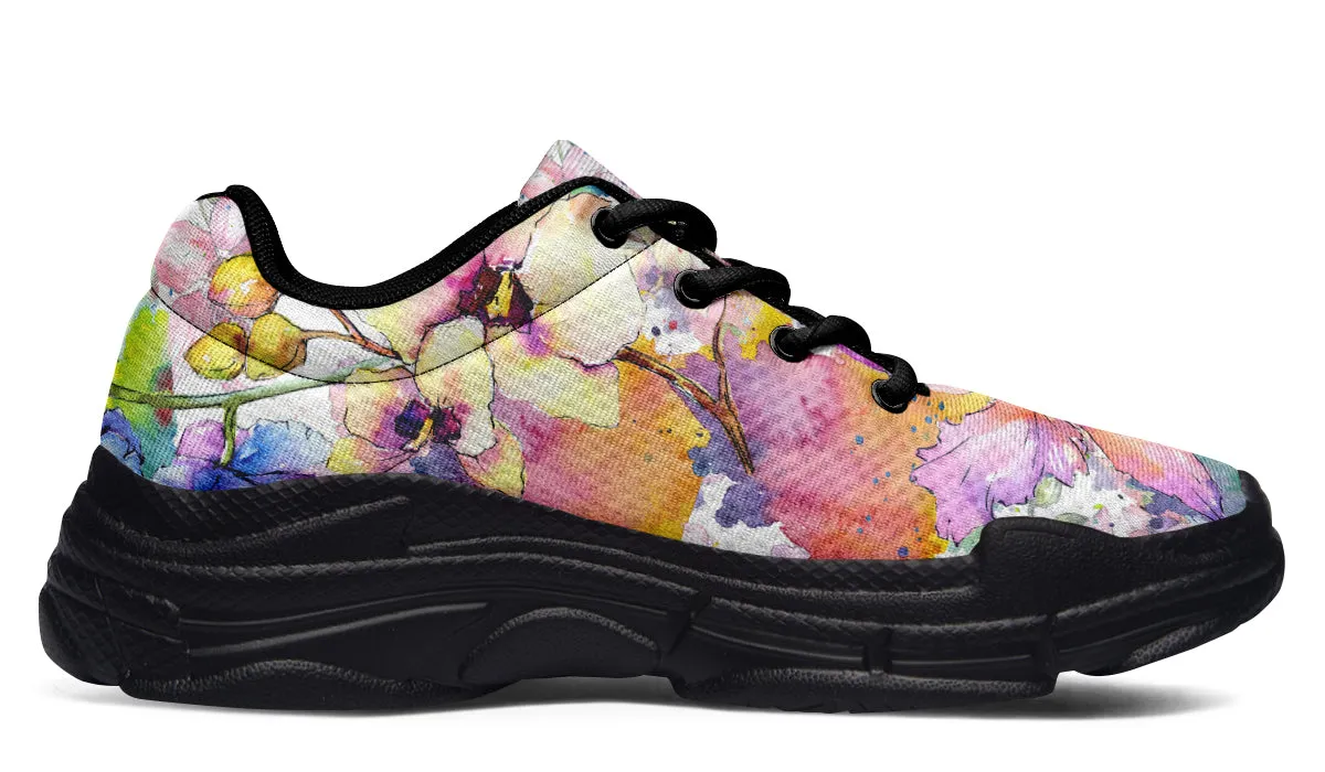 Watercolour Flowers Chunky Sneakers