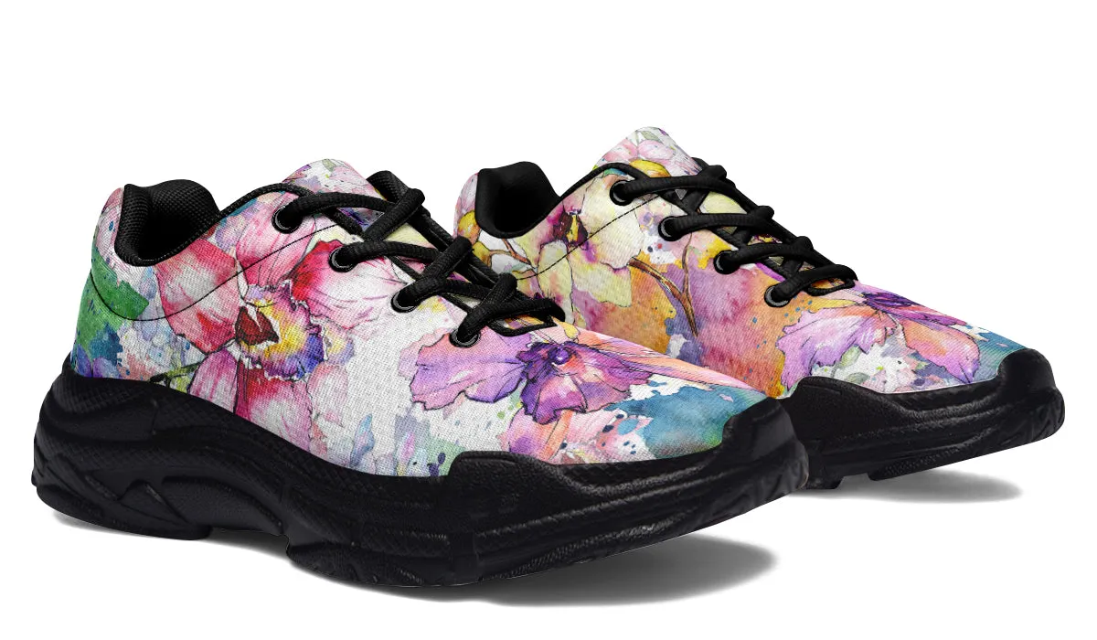 Watercolour Flowers Chunky Sneakers