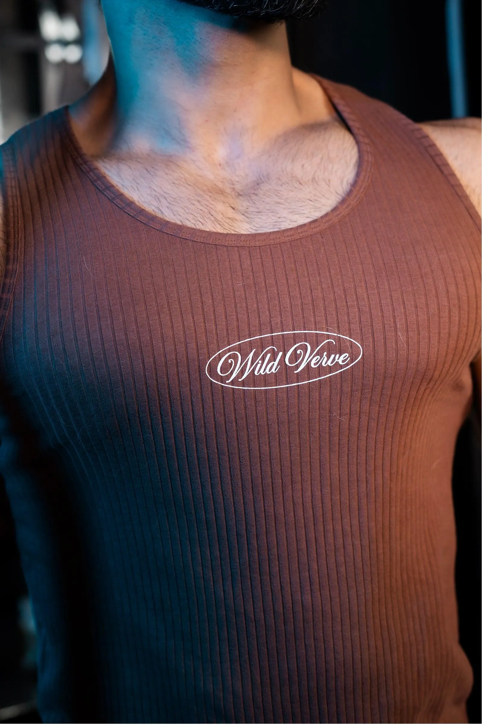 WILD VERVE RIBBED TANK (BROWN)