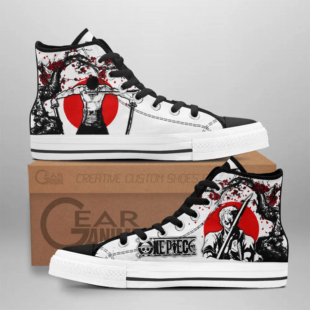 Zoro High Top Shoes Custom Anime OP Sneakers Japan Style