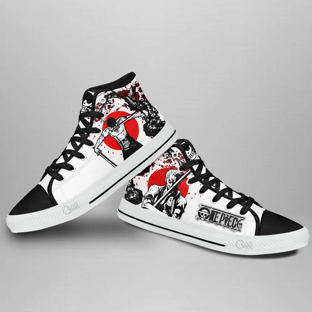 Zoro High Top Shoes Custom Anime OP Sneakers Japan Style