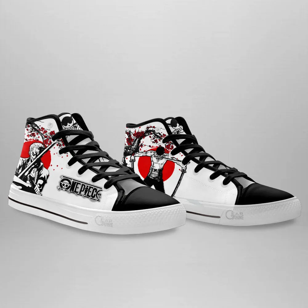 Zoro High Top Shoes Custom Anime OP Sneakers Japan Style